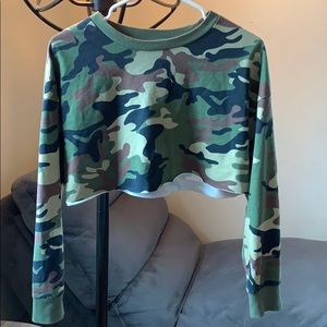 Camo crop top sweater